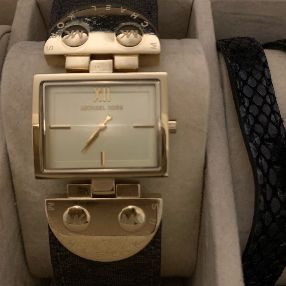 Michael Kors Gold and Leather Watch
